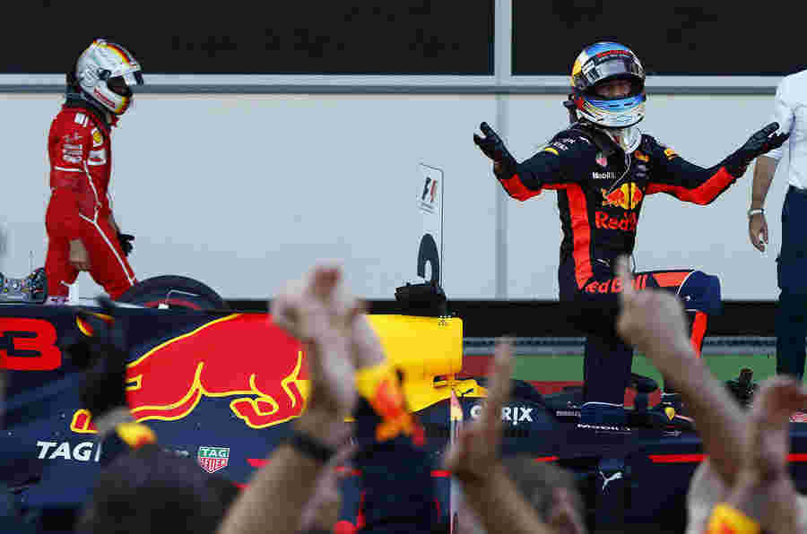 阿塞拜疆GP：Ricciardo获胜，汉密尔顿和维特尔冲突