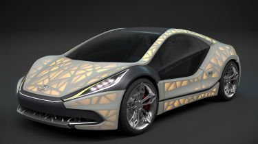 3D印刷的织物覆盖的跑车设置为日内瓦