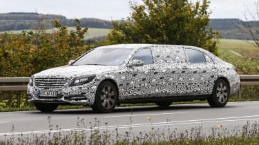 Mammoth Mercedes S600 Pullman Limo Spied